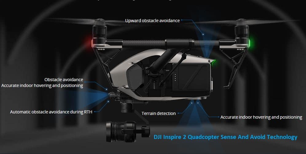DJI Inspire 2 drone bundle with sense and avoid technology