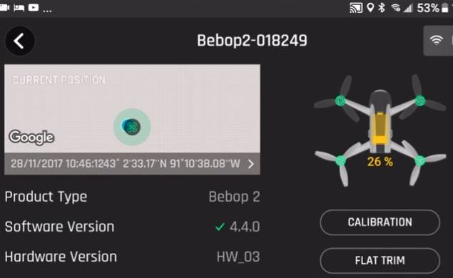 Calibrate Bebop 2 And Reset Flat Screen